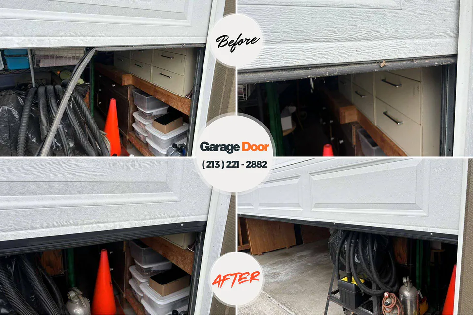 Before and after: garage door repair Jerseyville, IL